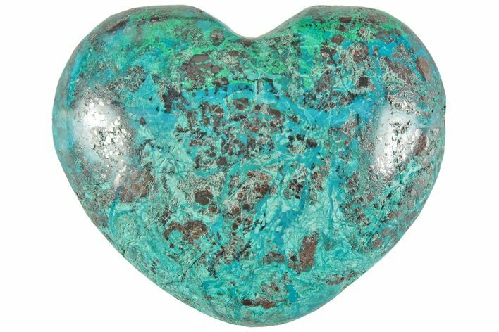 Polished Malachite & Chrysocolla Heart - Peru #210990